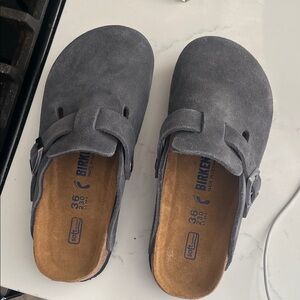 Birkenstock NWOT Charcoal Suede Slip-Ons